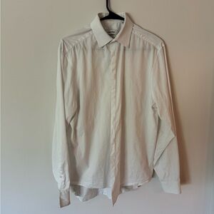 Men’s White Calvin Klein Button Up Dress Shirt
